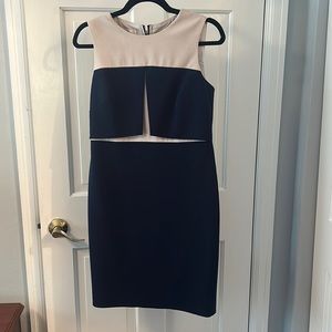 Donna Morgan dress - size 4 - lined - Navy and ivory
